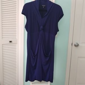 Navy blue, Drape front dress with POCKETS!!!